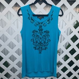 Joan Boyce Sequin Tank Top